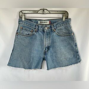 Levi’s 505 Vintage Jean Cut Off Shorts Button Zip Waist 31